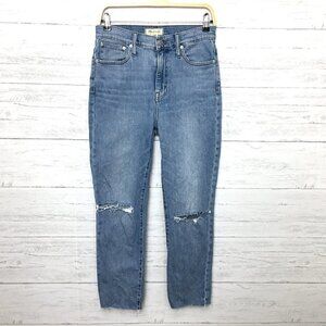 Madewell Women's Jeans Slim Crop Boy Jean High Rise Distressed Size 26 length 26